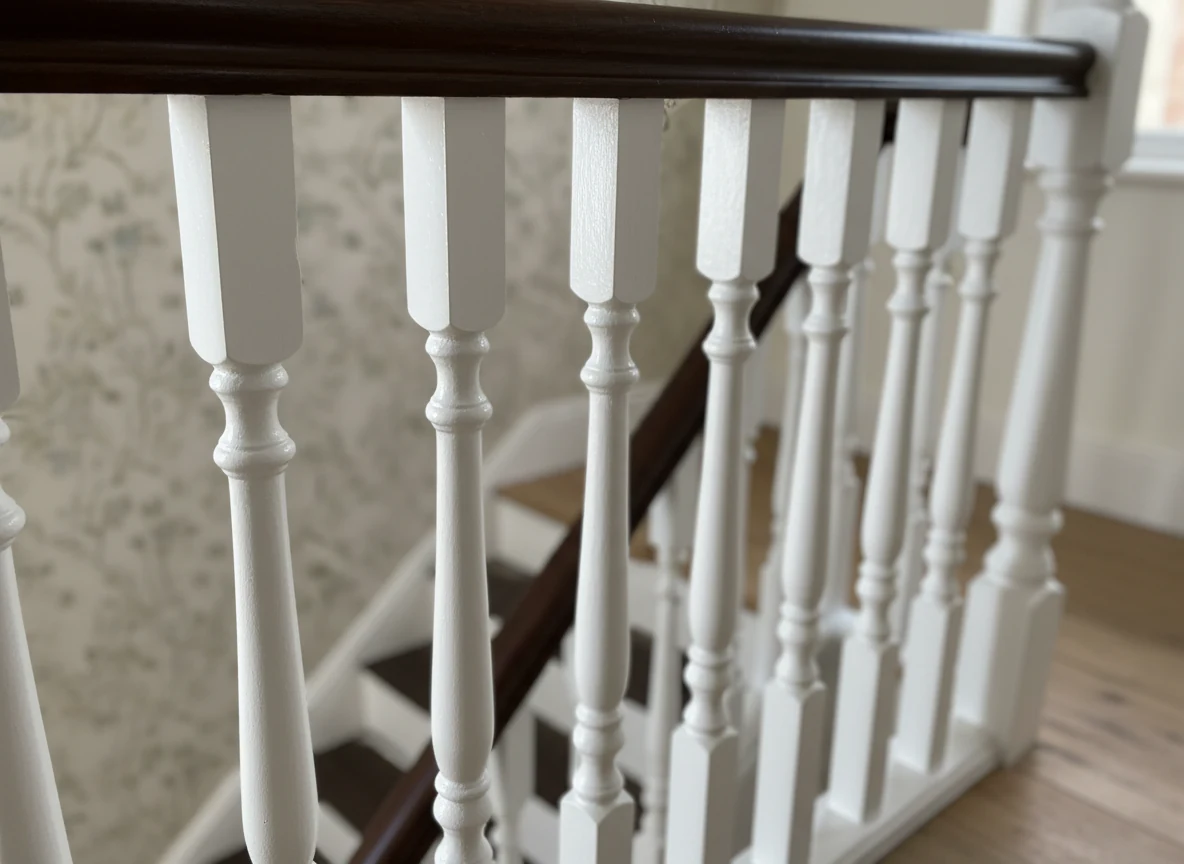 Staircase painting in Oxford, period balustrade by Radcliffe Decorators
